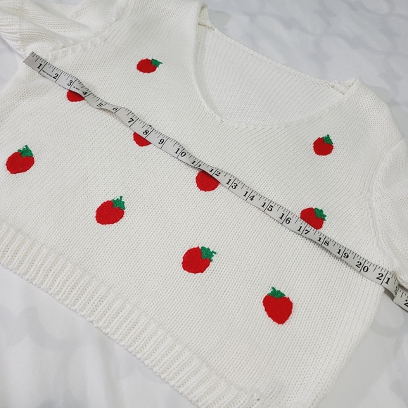 Cider Strawberry Crochet Knitted Short Sleeve Top Curve NWT Size XL - Picture 5 of 8